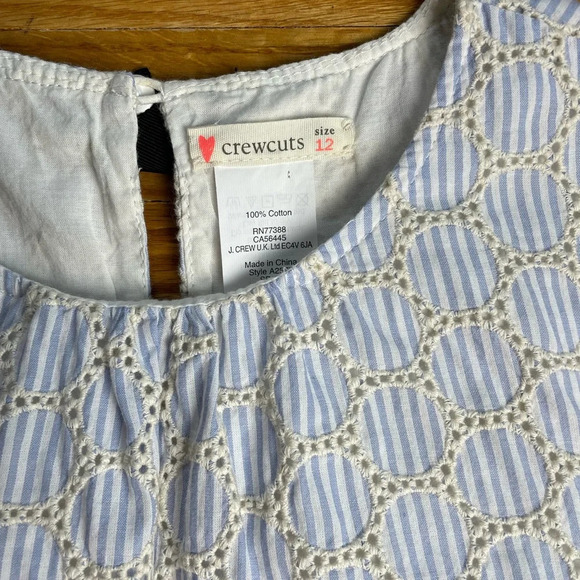 Crewcuts Blue/White Dress & Olive Juice Cardigan,  size 12 - Picture 6 of 12